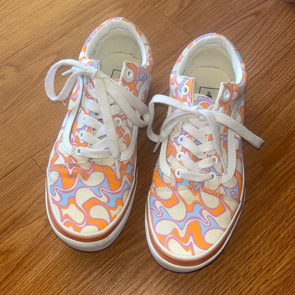 Vans Shoes - Vans Orange and Purple Platform Sneakers Retro Style